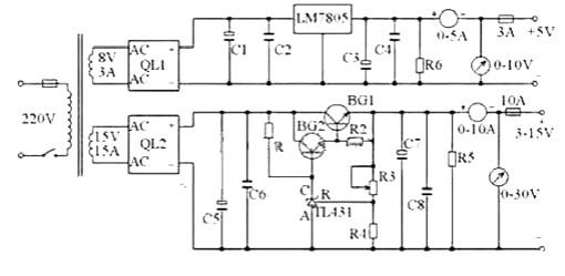 7805穩(wěn)壓電源電路圖