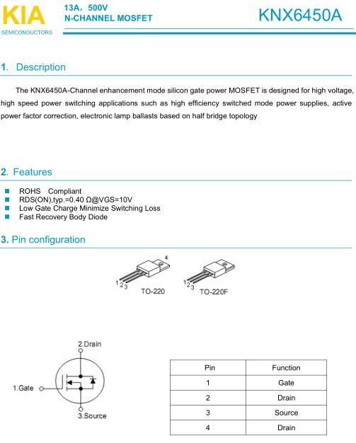 KNX6450A,6450,13A/500V