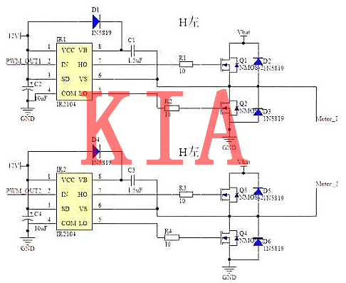 MOS管，H橋，驅(qū)動電路圖